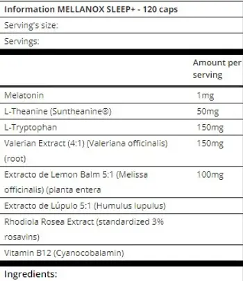 AMIX Mellanox® Sleep+ (Формула Подобряваща Съня) - 120 капсули, 120 дози