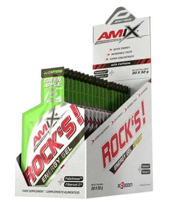 AMIX Rock's Energy Gel with Caffeine Box (Предтренировъчен Продукт с Кофеин) -  20 дози x 32 грама