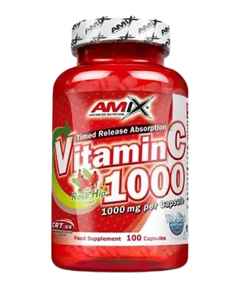 AMIX Vitamin C /with Rose Hips/ 1000 мг (Витамин Ц) - 100 капсули, 100 дози