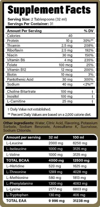 Kevin Levrone Anabolic EAA + BCAA Liquid Течна аминокиселинна формула
