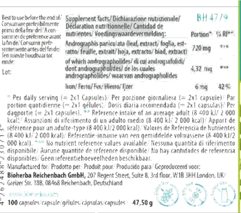 Bioherba Andrographis Extract 360 mg Екстракт от Андрографис за Имунитет и Здраве