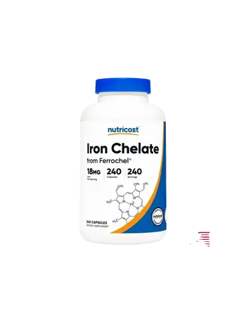 Nutricost Iron Chelate from Ferrochel® 18 mg Желязо бисглицинат хелат х 240 капсули