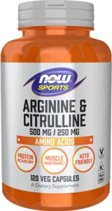 NOW Foods Arginine & Citrulline Аргинин + Цитрулин на Капсули