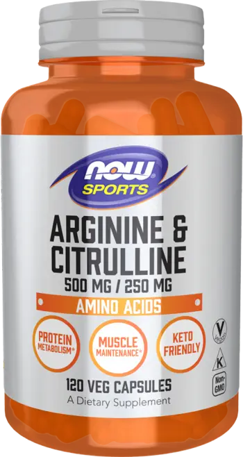NOW Foods Arginine & Citrulline Аргинин + Цитрулин на Капсули