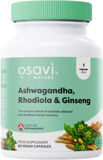 Osavi Ashwagandha + Rhodiola & Ginseng Комплекс за енергия и адаптация