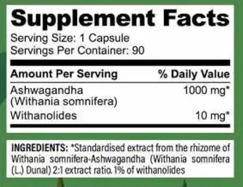 Hero.Lab Ashwagandha 1000 mg с 10 mg Витанолиди
