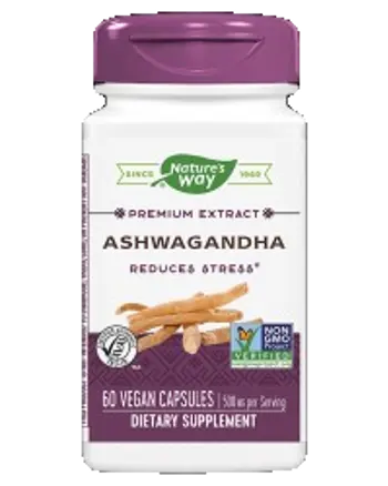 Nature's Way Ashwagandha 500 mg Екстракт от Ашваганда за Намаляване на Стреса х 60 капсули