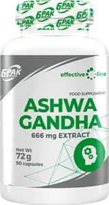 6PAK Nutrition Ashwagandha 666 мг Ашваганда - 90 капсули, 90 дози
