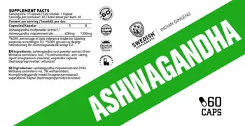 SWEDISH Supplements Ashwagandha Extract 400 мг Ашваганда - 60 капсули, 60 дози