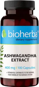 Bioherba Ashwagandha Root Extract 400 mg Ашваганда за намаляване на стреса и по-добър сън
