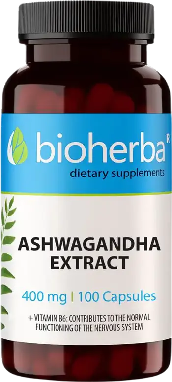 Bioherba Ashwagandha Root Extract 400 mg Ашваганда за намаляване на стреса и по-добър сън