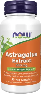 NOW Foods Astragalus Extract 500 мг Астрагал Екстракт - 90 веге капсули, 90 дози