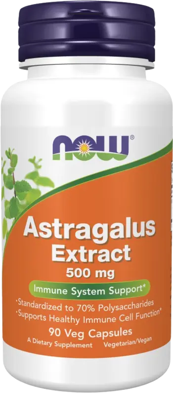 NOW Foods Astragalus Extract 500 мг Астрагал Екстракт - 90 веге капсули, 90 дози