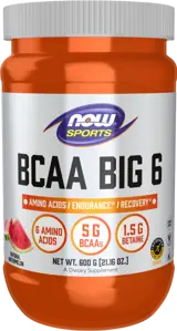 NOW Foods BCAA Big 6 Powder Аминокиселини на Прах BCAA 2:1:1 - 600 грама, 33 дози