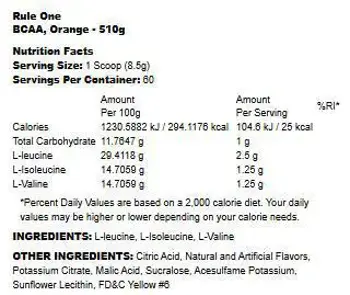 Rule1 BCAAs 100% Micronized 2:1:1 BCAA Formula