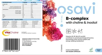 Osavi B-Complex with Choline & Inositol Витамини за енергия и нервна система
