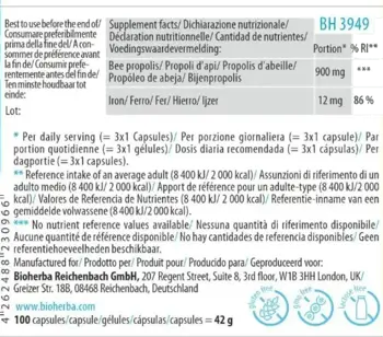 Bioherba Bee Propolis Пчелен Прополис с желязо за имунитет х 100 капсули