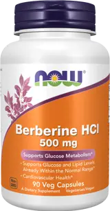 NOW Foods Berberine HCl 500 мг Берберин - 90 веге капсули, 90 дози