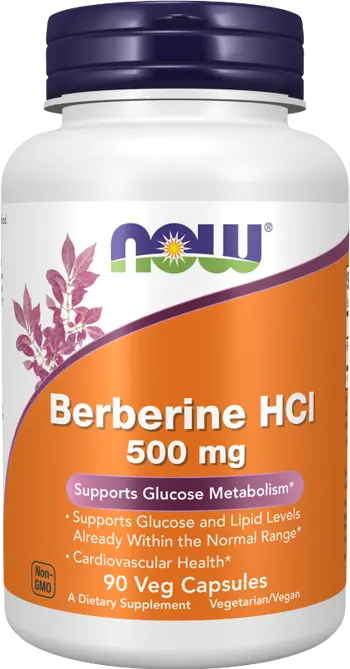 NOW Foods Berberine HCl 500 мг Берберин - 90 веге капсули, 90 дози