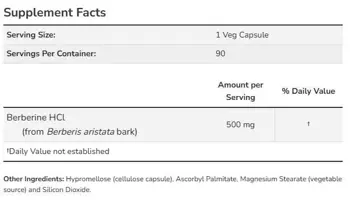 NOW Foods Berberine HCl 500 мг Берберин - 90 веге капсули, 90 дози