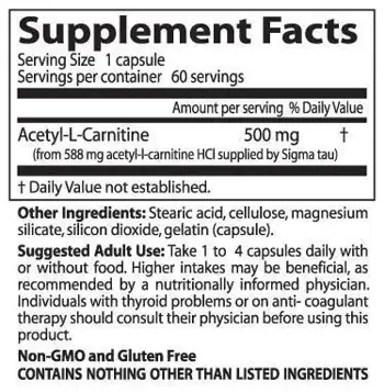 L-Карнитин 500мг / BEST Acetyl-L-Carnitine 500 mg