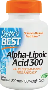 Doctor's Best Alpha Lipoic Acid 300 mg Мощен антиоксидант за енергия и кръвна захар х 180 капсули
