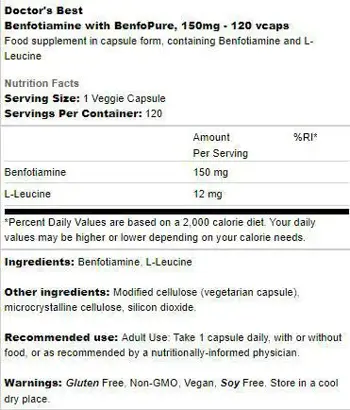 BEST Бенфотиамин 150 мг / BEST Benfotiamine 150 mg | BenfoPure