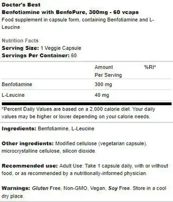 BEST Бенфотиамин 300 мг / BEST Benfotiamine 300 mg | BenfoPure