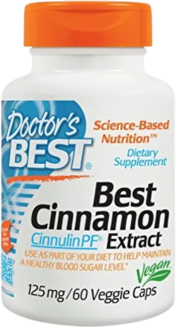 Doctor's Best Cinnamon Extract with CinnulinPF 125 mg Екстракт от канела за поддържане на кръвната захар