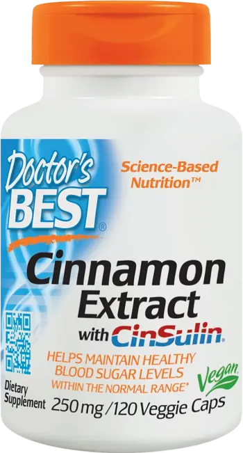 Doctor's Best Cinnamon Extract with CinSulin 250 mg Подкрепа за здравословни нива на кръвната захар