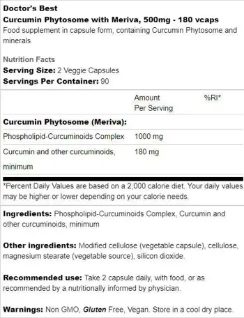 BEST Куркумин Фитозом 500 мг / BEST Curcumin Phytosome 500 mg / with Meriva