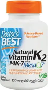 Doctor's Best Natural Vitamin K2 MK-7 100 mcg За здрави кости и еластични тъкани х 60 капсули