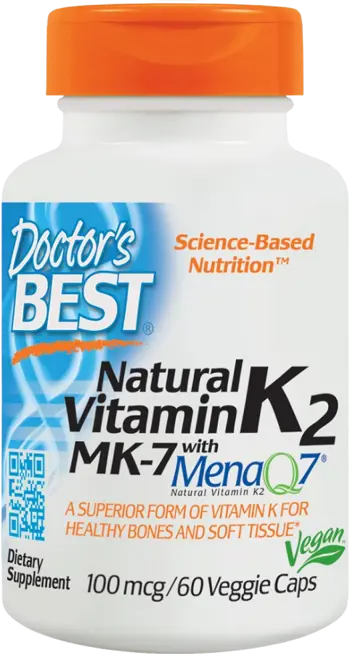 Doctor's Best Natural Vitamin K2 MK-7 100 mcg За здрави кости и еластични тъкани х 60 капсули