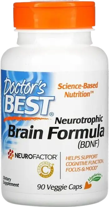 Doctor's Best BEST Neurotrophic Brain Formula За подкрепа на мозъчната функция х 90 веге капсули
