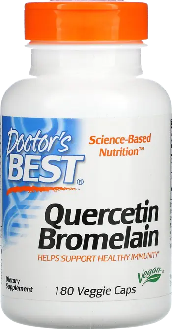 Doctor's Best Quercetin Bromelain Подкрепа за имунната и дихателната система х 180 капсули