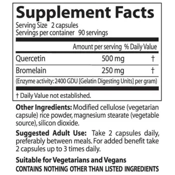 Doctor's Best Quercetin Bromelain Подкрепа за имунната и дихателната система х 180 капсули