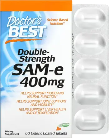Doctor's Best SAM-e 400 mg Подкрепа за настроението, ставите и черния дроб