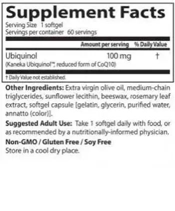 Doctor's Best Ubiquinol Kaneka QH 100 mg Активна форма на CoQ10