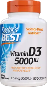 Doctor's Best Vitamin D3 5000 IU Витамин D3 за имунитет и здрави кости