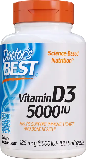 Doctor's Best Vitamin D3 5000 IU Витамин D3 за имунитет и здрави кости