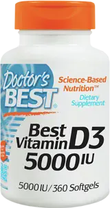 Doctor's Best Vitamin D3 5000 IU Витамин D3 за здрави кости и имунитет