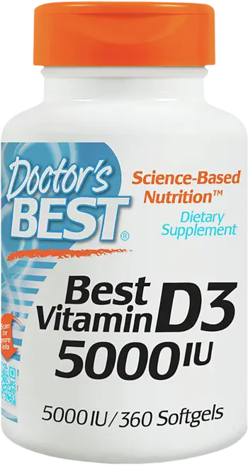 Doctor's Best Vitamin D3 5000 IU Витамин D3 за здрави кости и имунитет