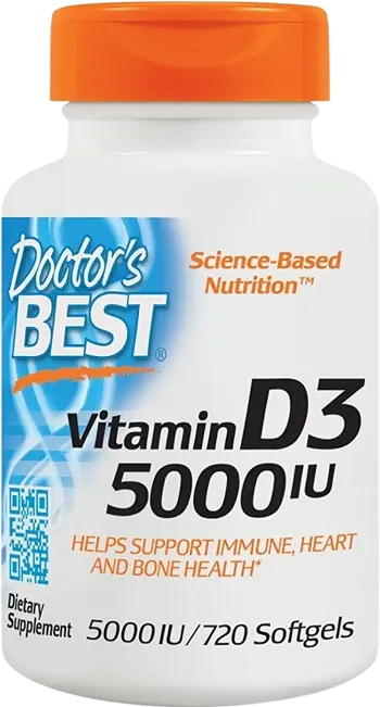 Doctor's Best Vitamin D3 5000 IU За силен имунитет и здрави кости х 720 гел капсули