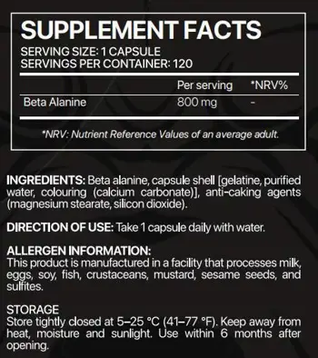 Core Champs Beta Alanine 800 mg За повишаване на издръжливостта и силата х 120 капсули