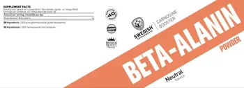 SWEDISH Supplements Beta Alanine Powder Бета Аланин - 300 грама, 75 дози