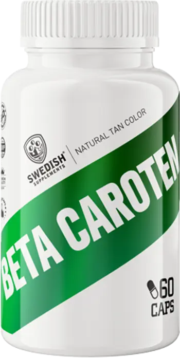 SWEDISH Supplements Beta Carotene Natural 25000 IU Бета-Каротен - 60 капсули, 60 дози