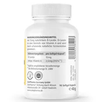 ZEINpharma Бета Каротин (Beta-Carotene) 15 mg Гел Капсули х 90 капсули