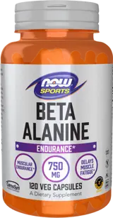 NOW Foods Beta-Alanine 750 мг CarnoSyn® Бета-Аланин - 120 веге капсули, 40 дози