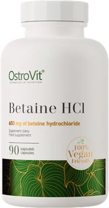 OstroVit Betaine HCl 650 мг Бетаин HCL - 90 капсули, 90 дози