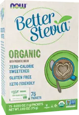 NOW Foods Better Stevia Organic Стевия - 75 пакета, 75 дози